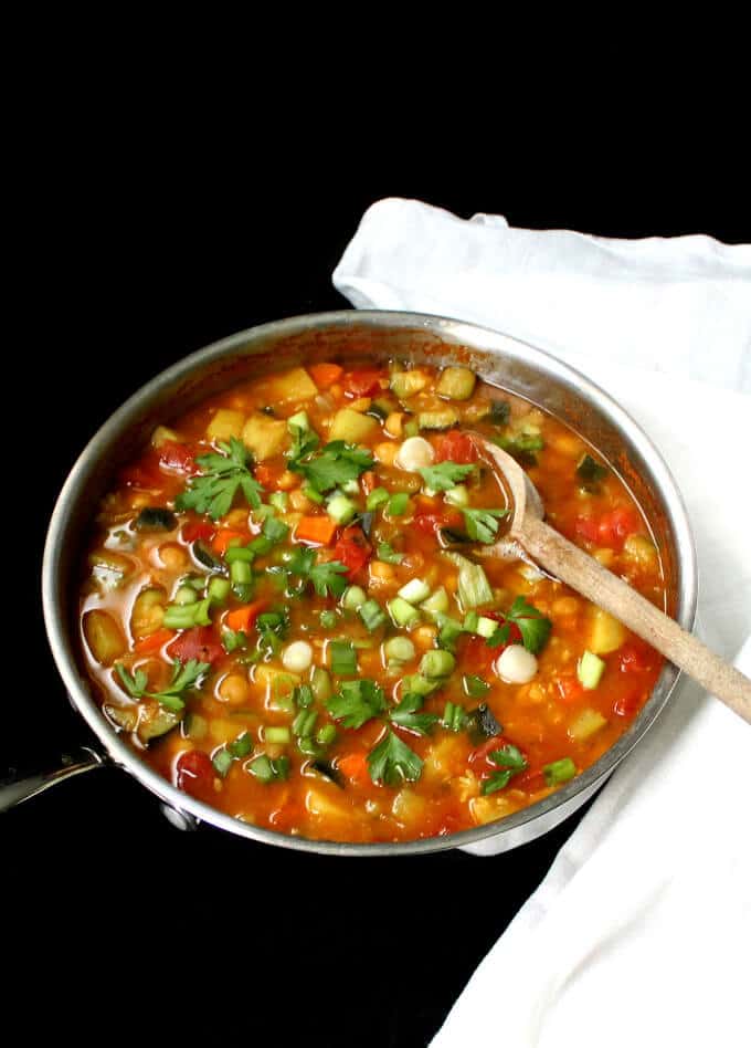 Vegan Moroccan Chickpea Stew, oil-free, gluten-free, nut-free and soy-free - holycowvegan.net