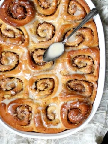 These are the best Vegan Cinnamon Rolls you will ever eat, with an addictive Vanilla Cashew Cream Glaze - HolyCowVegan.net