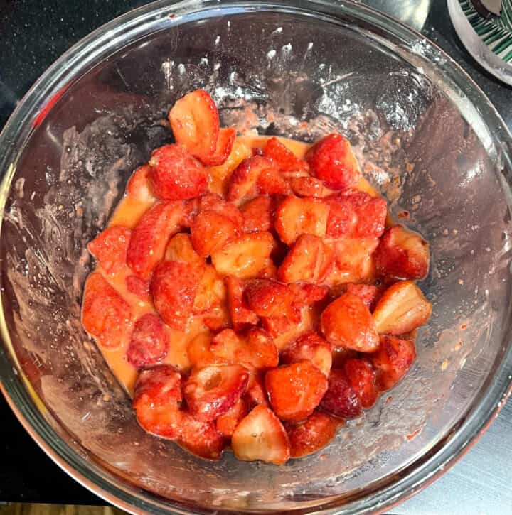 Strawberries in bowl.