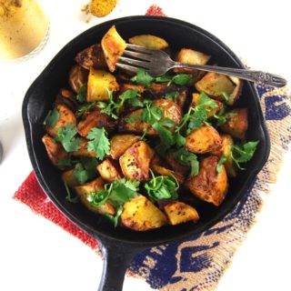 Golden Roasted Curry Mustard Potatoes