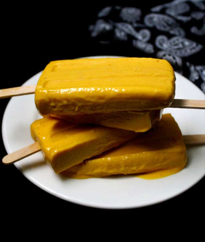 Vegan Mango Kulfi Popsicles