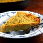 This vegan Butternut Squash Farinata makes a complete and delicious meal in no time at all. Sage and thyme add pockets of flavor. A vegan, gluten-free, soy-free and nut-free recipe. #vegan #soyfree #glutenfree #nutfree #dinner #butternutsquash HolyCowVegan.net