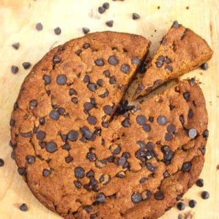 Giant Banana Chocolate Chip Skillet Cookie