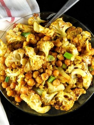 Roasted Cauliflower and Chickpeas with Indian Spices