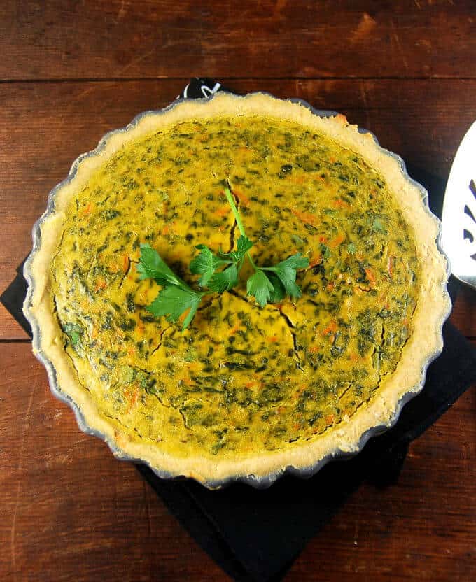 Soy Free Spinach Chickpea Quiche - holycowvegan.net