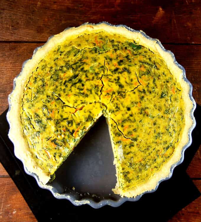 Soy Free Chickpea Spinach Quiche - holycowvegan.net