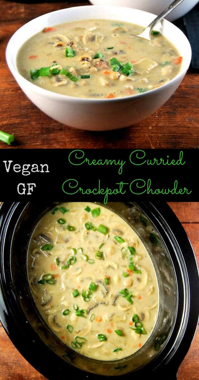 Creamy Curried Crock-pot Chowder, vegan and glutenfree - holycowvegan.net