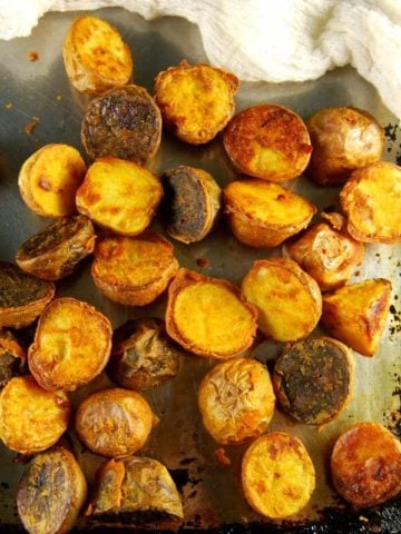 Crunchy Chickpea Roasted Potatoes - holycowvegan.net