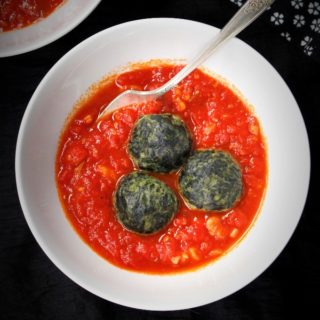 Spinach Cashew Ricotta Dumplings in a Marinara Sauce - holycowvegan.net