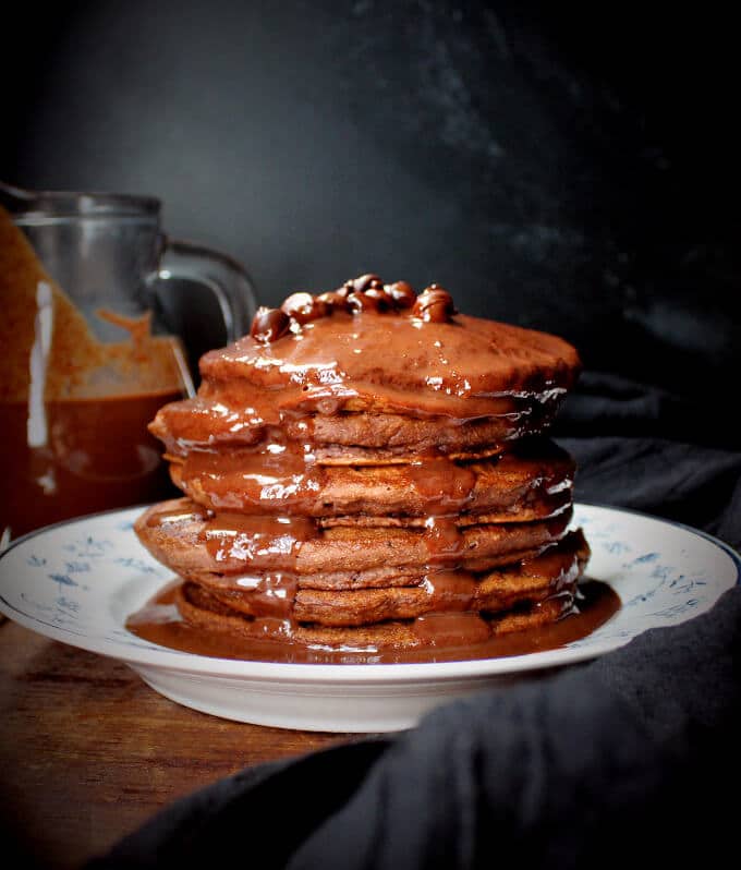 Vegan Double Chocolate Pancakes - holycowvegan.net