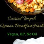 Curried Tempeh Quinoa Breakfast Hash with Sweet Potatoes and White Beans - holycowvegan.net
