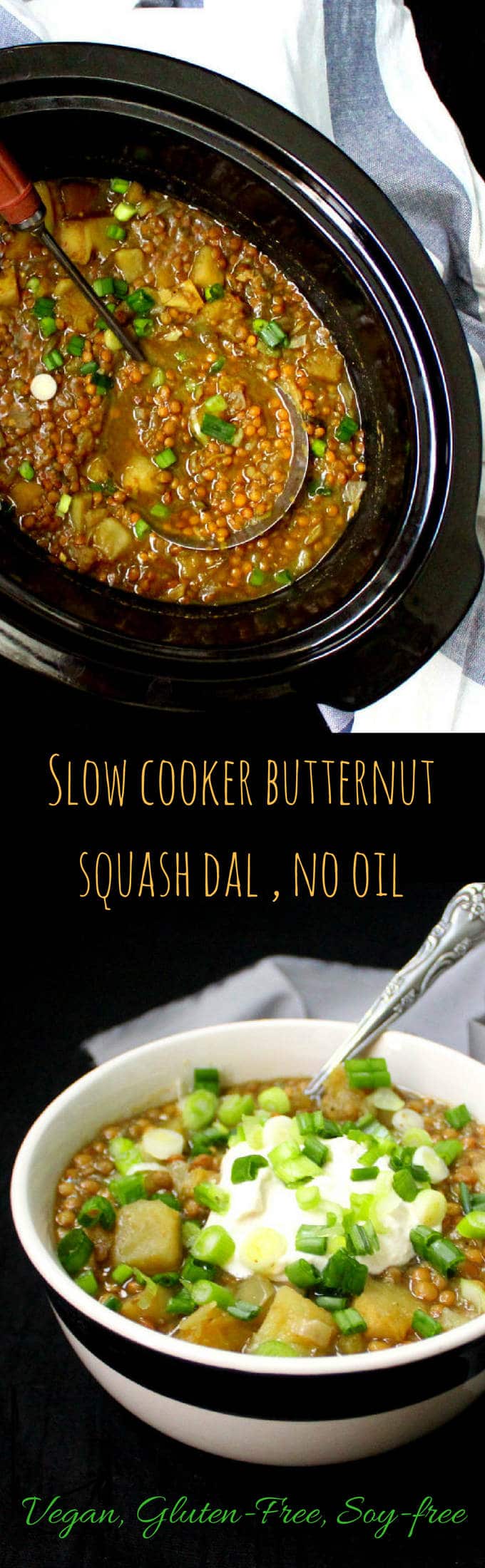 Slow Cooker Butternut Squash Lentil Dal