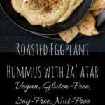 Roasted Eggplant Hummus with Za'atar Spice Mix - HolyCowVegan.net