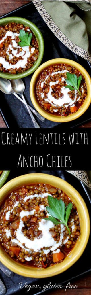 Creamy lentils with ancho #vegan #glutenfree #soyfree #lentils - HolyCowVegan.net