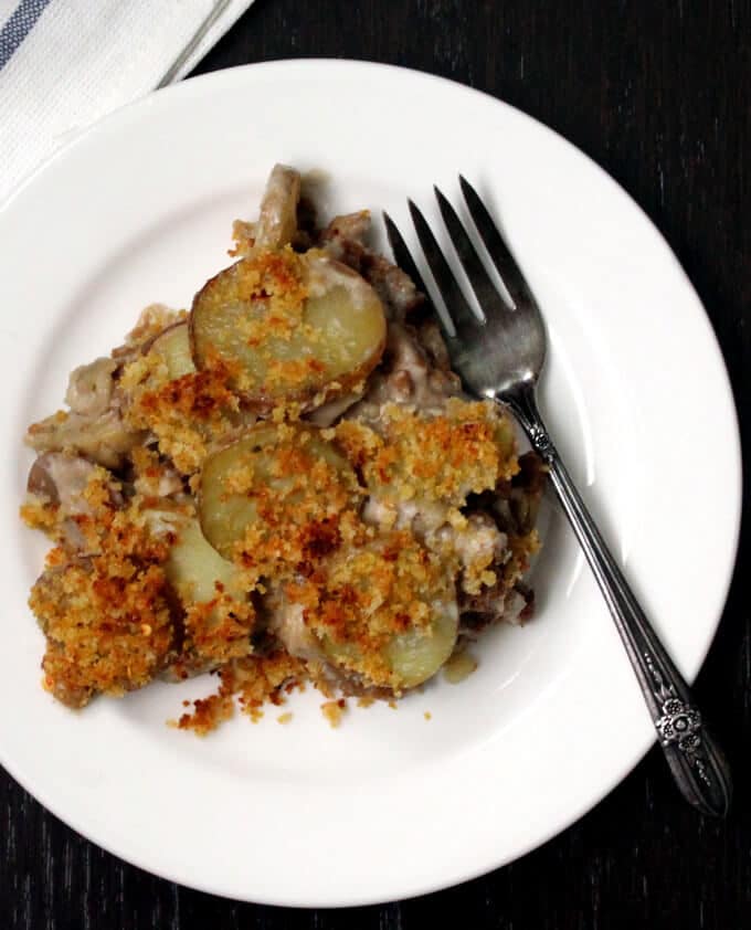 Vegan Artichoke Potato Gratin #vegan #breakfast #brunch #mothersday HolyCowVegan.net