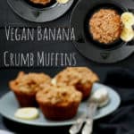 Vegan Banana Crumb Muffins #vegan #glutenfree #nutfree #wholegrain #breakfast HolyCowVegan.net