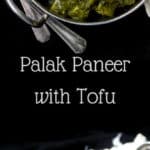 A vegan Palak Paneer recipe that's as good as anything you'd get at an Indian restaurant, perhaps even better. The spinach is creamy and spiced perfectly. Cubes of superfirm tofu make a healthier and delicious option for the vegan cheese, paneer, that's typically used in this north Indian recipe. Eat with a naan or roti for the perfect Indian meal. A vegan, gluten-free recipe.