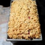A vegan Cranberry Breakfast Bread is the perfect way to start a holiday with family and friends. The tender crumb has tiny bursts of tart, juicy cranberries and nutty pecans. A vegan, soy-free and nut-free recipe.#vegan #soyfree #nutfree #thanksgiving #recipe HolyCowVegan.net