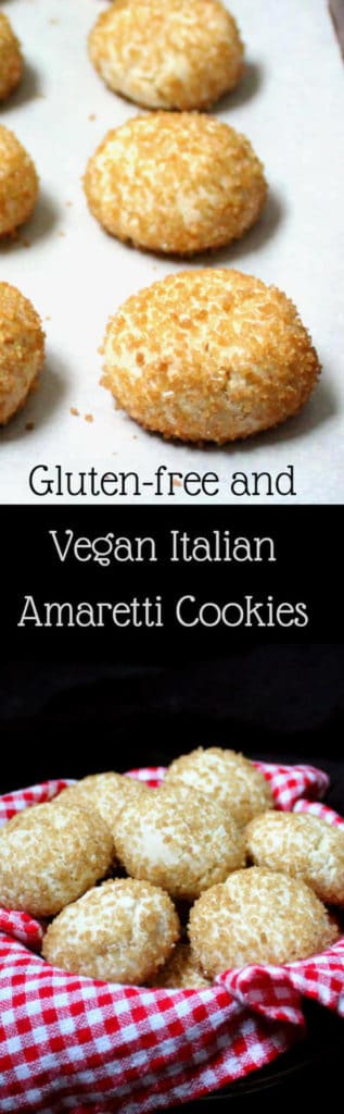 Vegan and gluten-free Italian Amaretti Cookies, soft, airy, chewy and perfectly delicious treats for your holiday cookie platter. #vegan #glutenfree #soyfree #italian #cookies #holidays HolyCowVegan.net