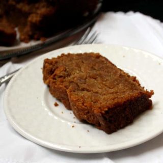 A tender and delicious vegan Brown Sugar Pound Cake infused with amaretto and vanilla. #soyfree #vegan #nutfree #cake #vegandessert #vegancake HolyCowVegan.net