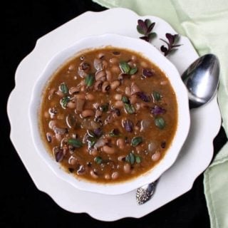 A fresh-tasting, herb-infused dish of Black Eyed Peas Dal with Cilantro and Mint. #glutenfree, #nutfree, #soyfree, #vegan, #vegetarian, #Indian, #dal HolyCowVegan.net