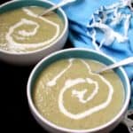 An easy and tasty and comforting and creamy Vegan Irish Leek and Potato Soup made with just six ingredients. You'll be licking your soup bowl! #vegan #soyfree #glutenfree #soup #irish #stpatricksday
