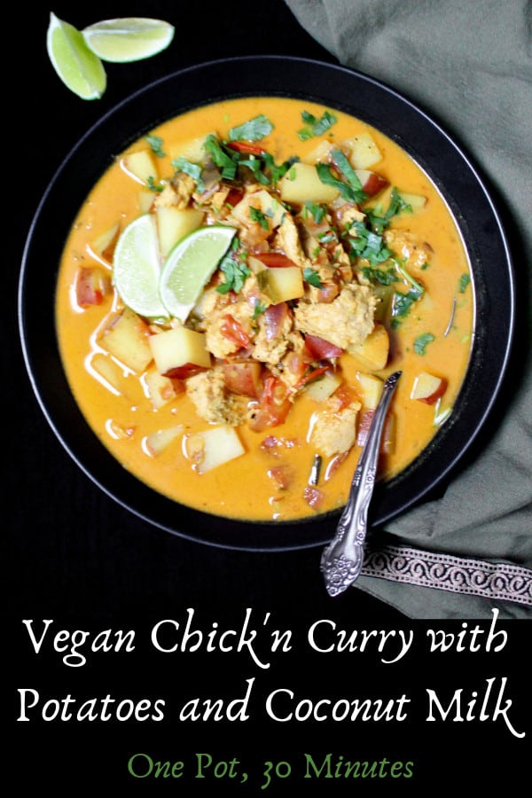 Vegan Chick'n Curry with Potatoes and Coconut Milk