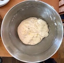 Dough for naan before rising.