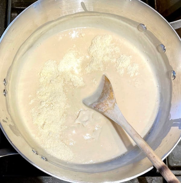 Cashew milk with almond flour added