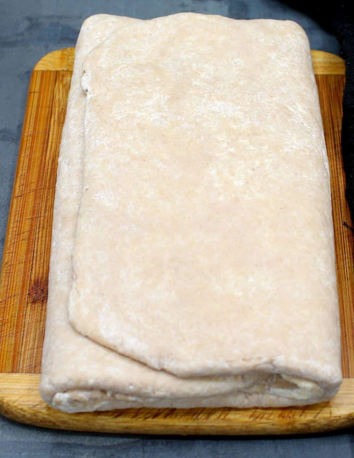 Photo of folded puff pastry sheet