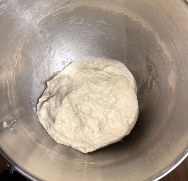 Brioche dough after mixing