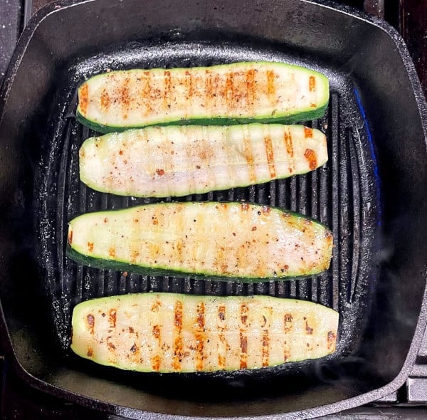 Grilled zucchini slices.