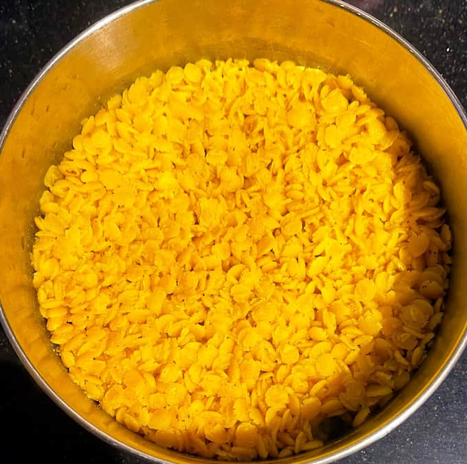 Dal after cooking.