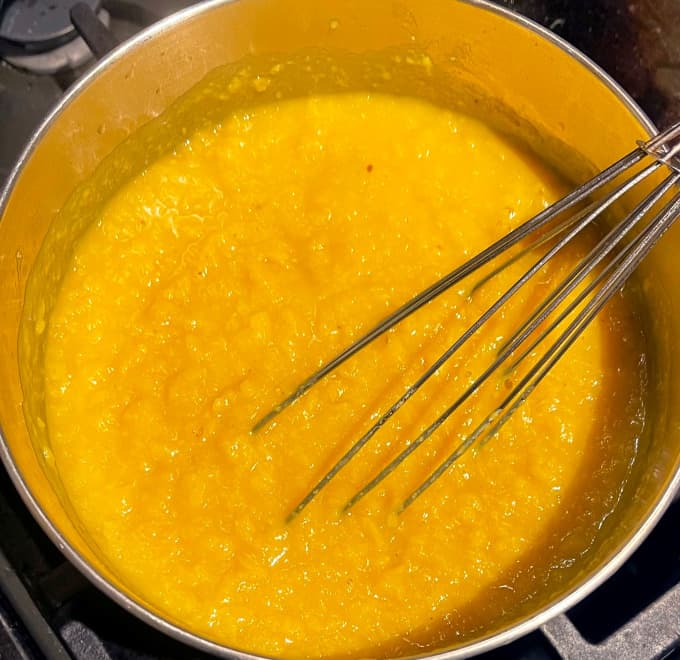 Dal whisked to make it smooth.