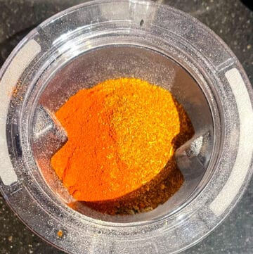 Blended pickle spices with cayenne.