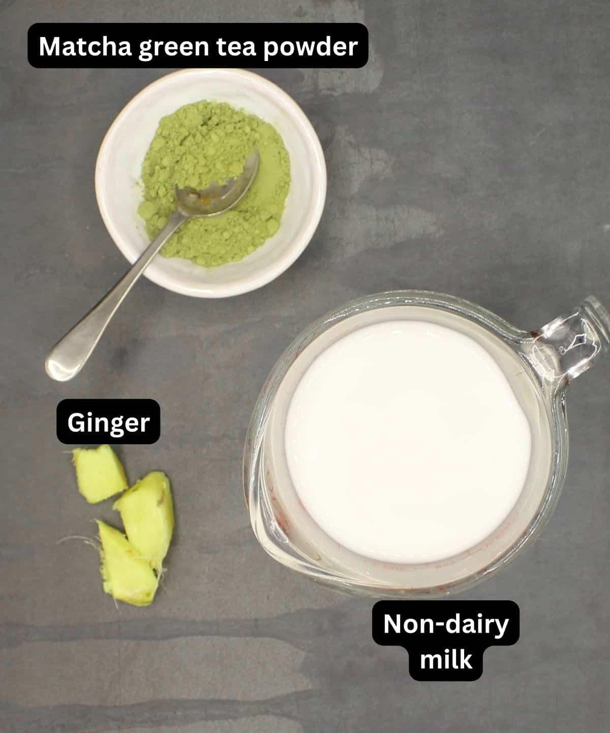 Matcha green tea latte ingredients
