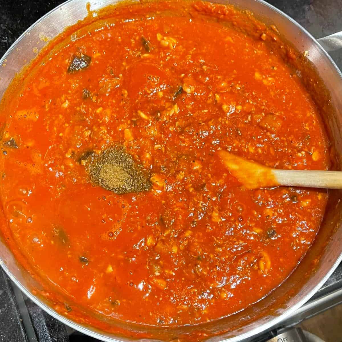 Cumin and paprika added to marinara sauce.