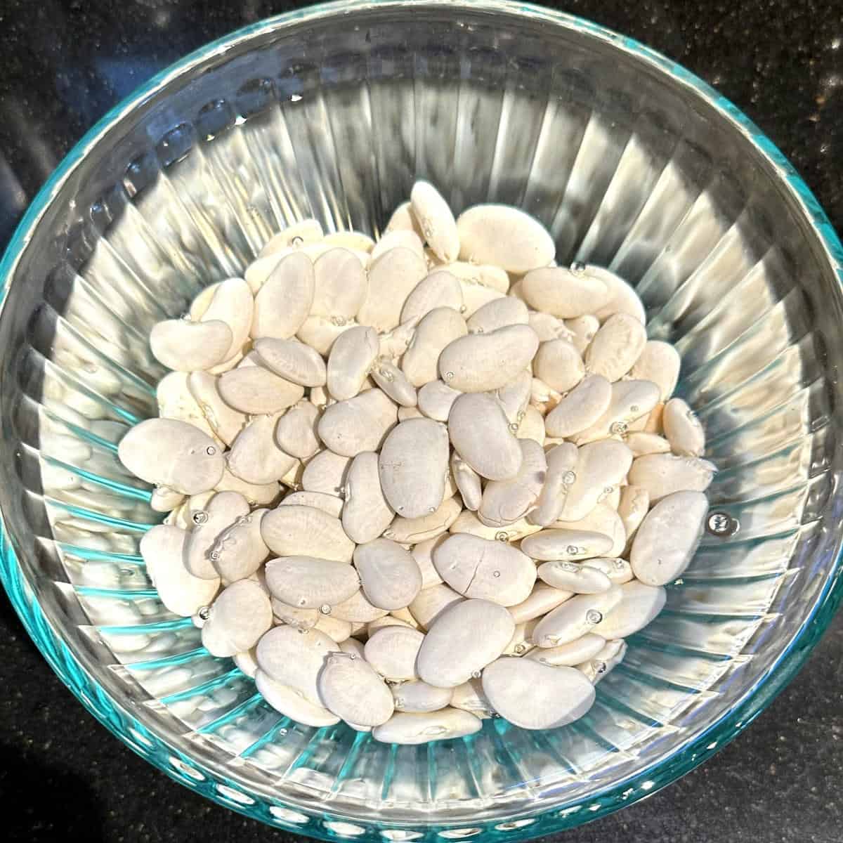 Butter beans soaked in water.