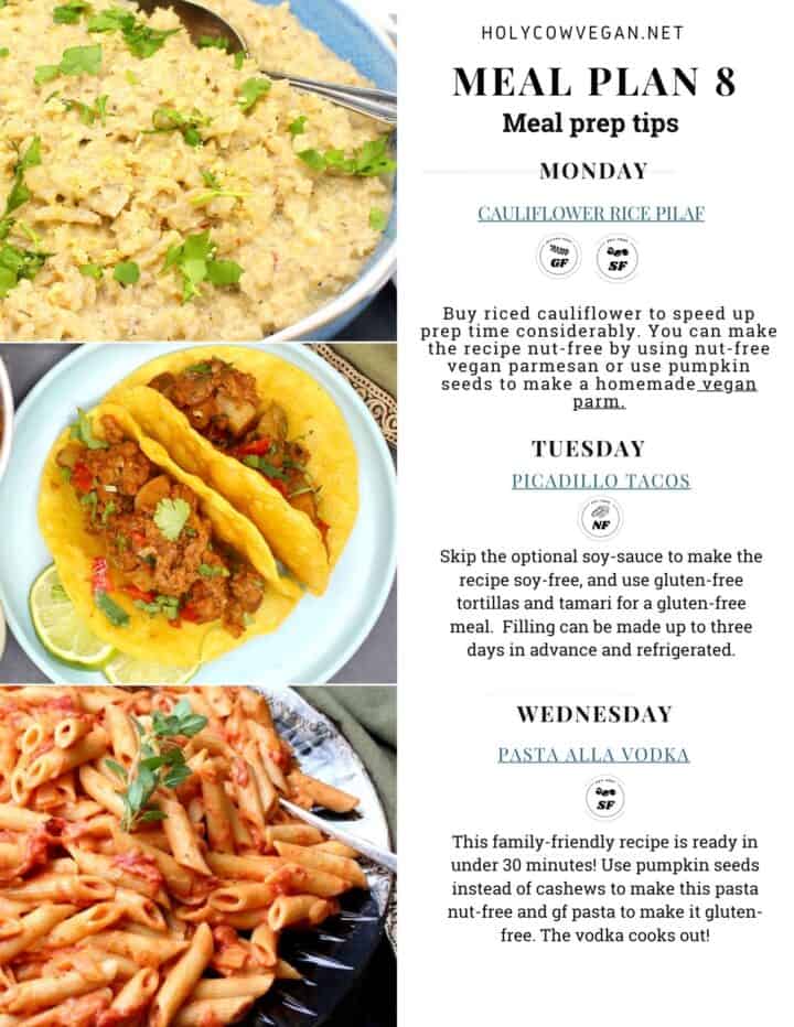 Vegan Meal Plan 8 - Holy Cow Vegan
