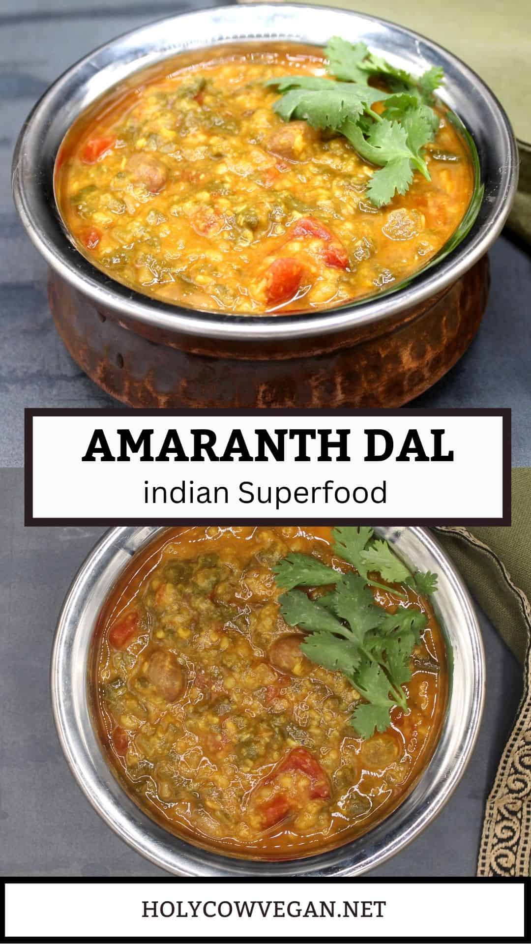 Amaranth Dal Recipe - Holy Cow Vegan