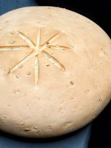 Moroccan bread on dark background.