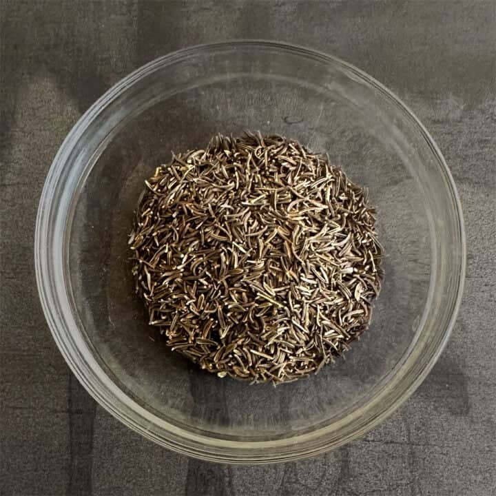 Bowl of caraway seeds or shahijeera.