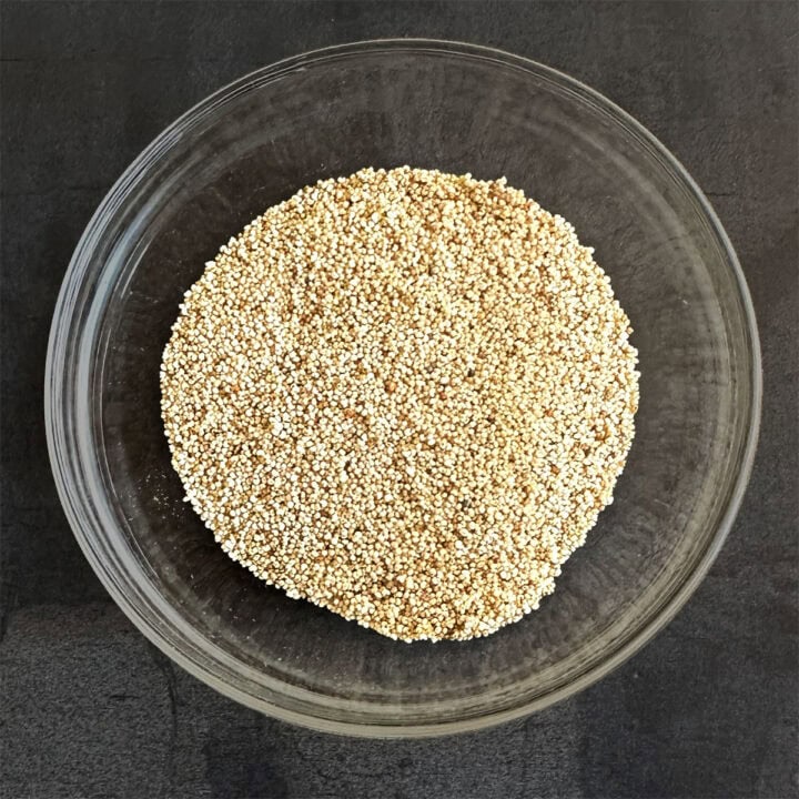 Bowl of poppy seeds or khus khus.