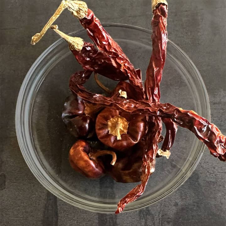 Bowl of red chili peppers or lal mirch.