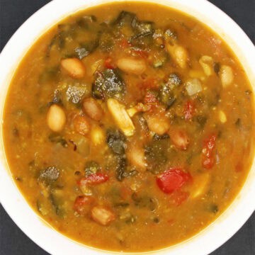Moringa dal in white bowl.