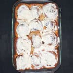 Vegan sourdough cinnamon rolls.