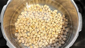 Dried chickpeas in stove top pressure cooker.