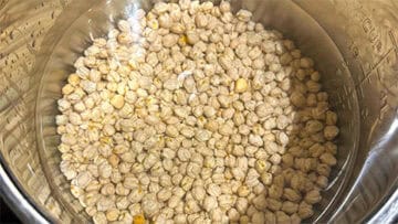 Chickpeas in Instant Pot liner.