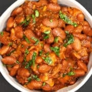 Pinto beans in a bowl.