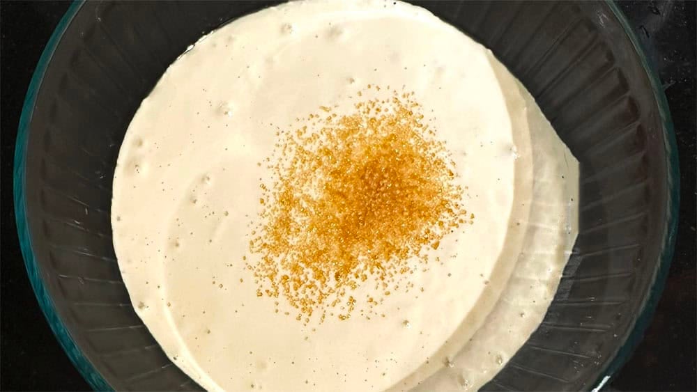 Blended uttapam batter with sugar and salt added.